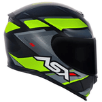 Capacete Asx Eagle Fast - Preto Amarelo Cinza Fosco