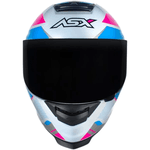 Capacete Asx Eagle Fast - Branco Rosa Azul