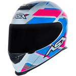 Capacete Asx Eagle Fast - Branco Rosa Azul