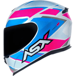 Capacete Asx Eagle Fast - Branco Rosa Azul