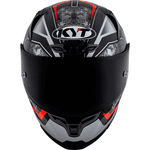 Capacete Kyt Striker 2V Tech - Preto Vermelho.