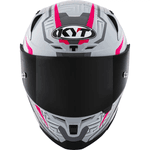 Capacete Kyt Striker 2V Asphalt - Cinza Rosa Branco.