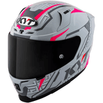 Capacete Kyt Striker 2V Asphalt - Cinza Rosa Branco.