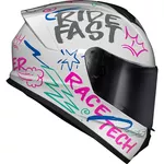 Capacete Race Tech Hit Faster - Branco/Rosa