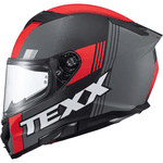 Capacete Texx Kaiman Track - Vermelho/Preto/Cinza Fosco