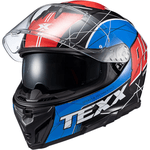 Capacete Texx Kaiman Vector - Azul Vermelho Preto Branco