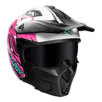 Capacete Norisk Darth 2 Storm - Branco/Rosa