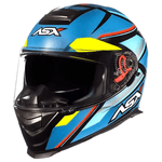 Capacete Asx Eagle SV Explorer - Preto Fosco Azul Amarelo