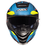 Capacete Asx Eagle SV Explorer - Preto Fosco Azul Amarelo