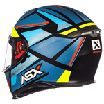 Capacete Asx Eagle SV Explorer - Preto Fosco Azul Amarelo