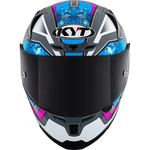 Capacete Kyt Striker 2V Tech - Cinza Azul Rosa.
