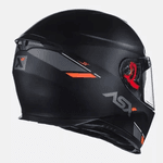 Capacete Asx Eagle SV Solid - Preto Fosco Grafite Vermelho