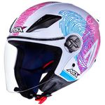 Capacete Asx City Air Passion Brilho Branco/Rosa/Azul