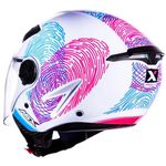 Capacete Asx City Air Passion Brilho Branco/Rosa/Azul