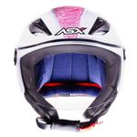 Capacete Asx City Air Passion Brilho Branco/Rosa/Azul