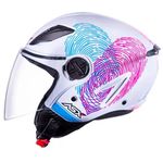 Capacete Asx City Air Passion Brilho Branco/Rosa/Azul