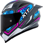 Capacete Kyt Striker 2V Tech - Cinza Azul Rosa.
