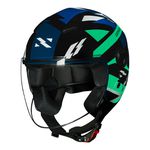Capacete Norisk Orion (Aberto) Denver - Azul Verde