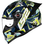 Capacete Ls2 Ff358 s Camo - Azul/amarelo