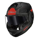 Capacete LS2 FF901 Advant X Oblivion - Preto Fosco Titanium Laranja