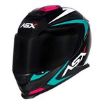 Capacete Asx Eagle Street - Preto/Tiffany/Rosa