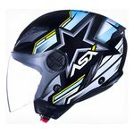 Capacete Asx City Air Pilot - Preto/Azul/Amarelo