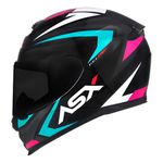 Capacete Asx Eagle Street - Preto/Tiffany/Rosa