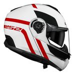 Capacete LS2 Articulado FF908 Strobe 2 Autox - Branco Vermelho