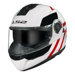 Capacete LS2 Articulado FF908 Strobe 2 Autox - Branco Vermelho