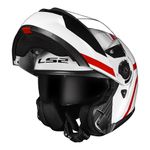Capacete LS2 Articulado FF908 Strobe 2 Autox - Branco Vermelho