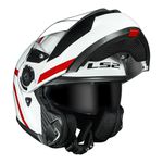 Capacete LS2 Articulado FF908 Strobe 2 Autox - Branco Vermelho