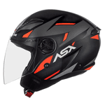 Capacete Asx City Air Square Fosco Preto Grafite Vermelho