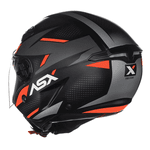 Capacete Asx City Air Square Fosco Preto Grafite Vermelho