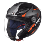 Capacete Asx City Air Square Fosco Preto Grafite Vermelho