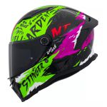 Capacete MT Stinger 2 Ardent C13 - Preto Verde Rosa