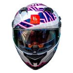 Capacete MT Braker Punk Rider A0 - Branco Rosa