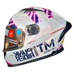 Capacete MT Braker Punk Rider A0 - Branco Rosa