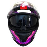 Capacete MT Braker Zebra B8 - Preto Rosa 