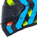 Capacete MT Stinger 2 Asphalt E7 - Preto Azul Amarelo