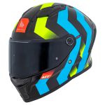 Capacete MT Stinger 2 Asphalt E7 - Preto Azul Amarelo