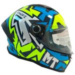 Capacete MT Stinger 2 Meld C7 - Preto Amarelo Azul