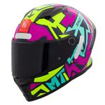 Capacete MT Stinger 2 Meld C8 - Rosa Amarelo Azul