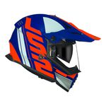Capacete LS2 MX436 Pioneer Evo Trophy - Azul Laranja
