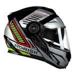 Capacete Norisk Ff345 Route Articulado Charge - Preto Prata Vermelho (Viseira Solar)