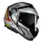 Capacete Norisk Ff345 Route Articulado Charge - Preto Prata Vermelho (Viseira Solar)