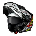 Capacete Norisk Ff345 Route Articulado Charge - Preto Prata Vermelho (Viseira Solar)