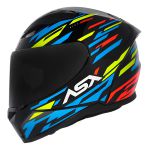 Capacete Asx City Arrow - Preto/Azul/Amarelo