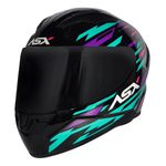 Capacete Asx City Arrow - Preto/Tiffany/Roxo
