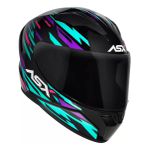 Capacete Asx City Arrow - Preto/Tiffany/Roxo