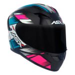 Capacete Asx City Start - Preto/Turquesa/Rosa